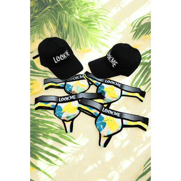Pack 4 Strings Homme LM2402-57LEM LOOKME + 2 Casquettes Offertes